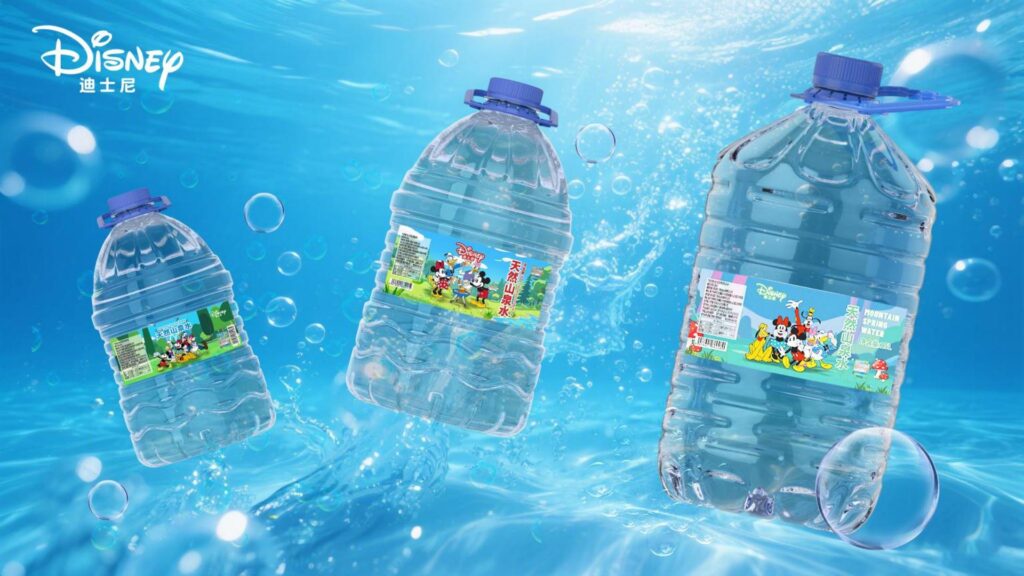 迪士尼天然山泉水：水下气泡场景里的IP大桶水